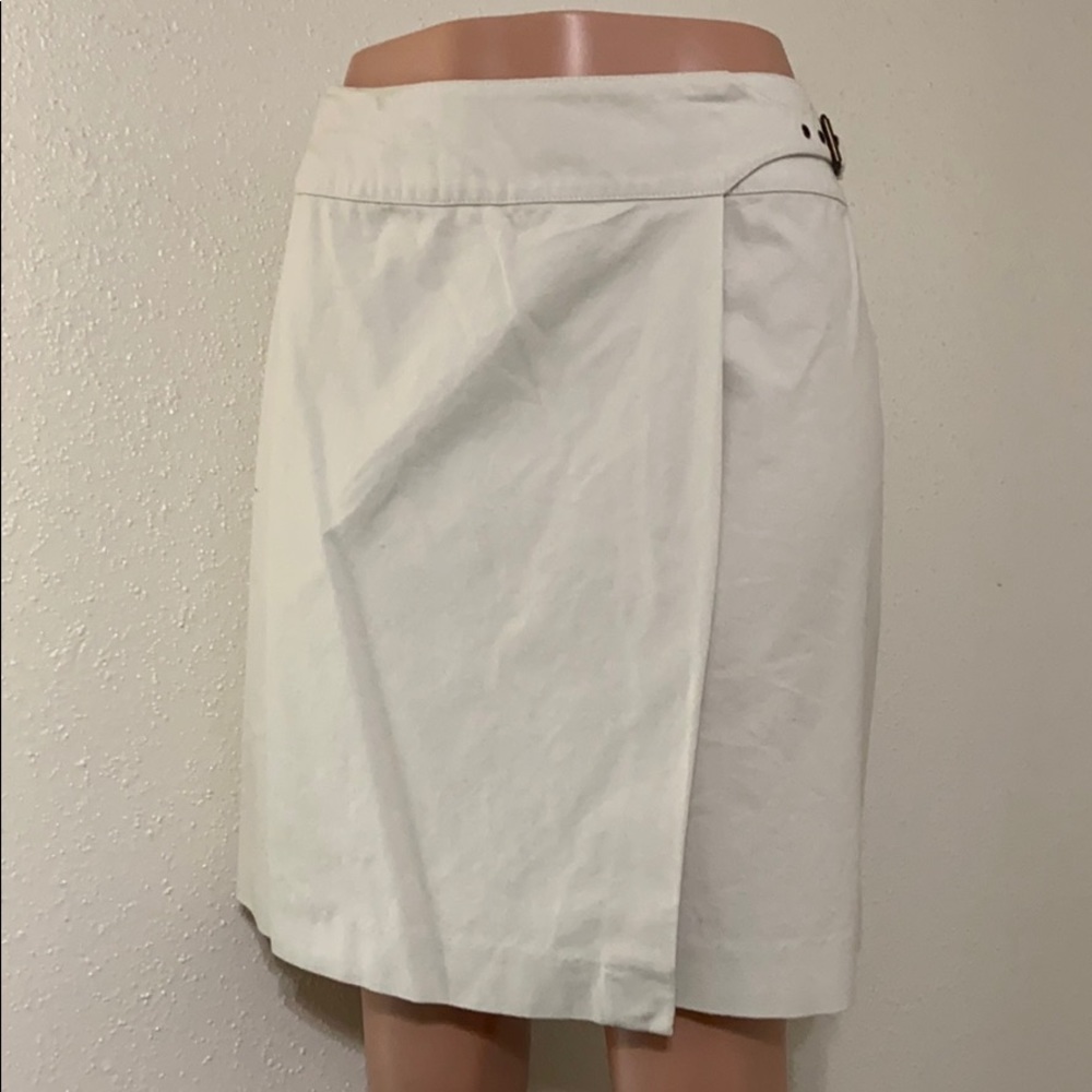 Tan Talbots wrap skirt, buckle on side